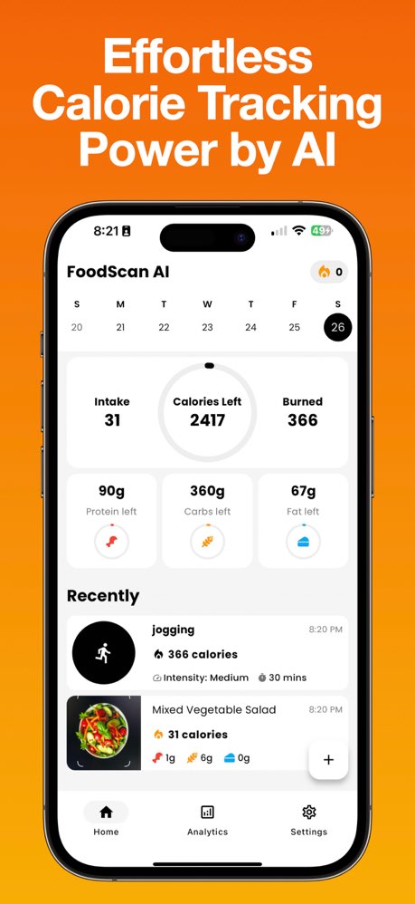 AI Calorie Tracker FoodScanAI screenshot 1