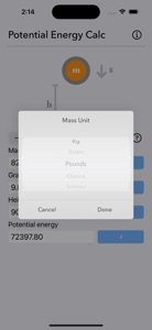 Potential Energy Calculator screenshot #5 for iPhone