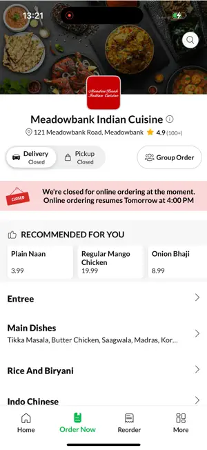 Meadowbank Indian Cuisine screenshot 2