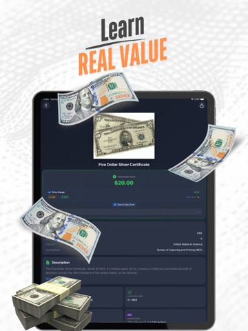 Banknote Identifier Snap Value iPad screenshot