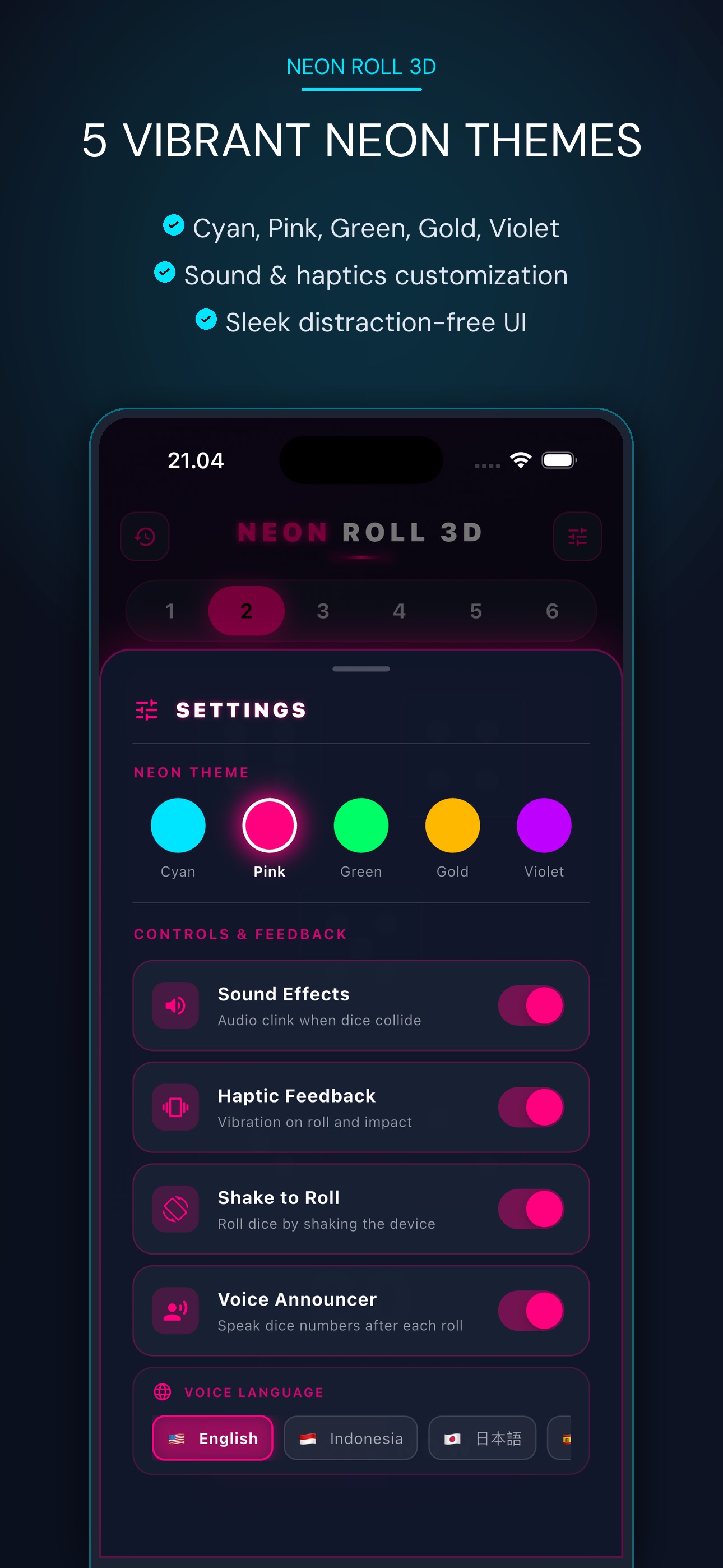 Screenshot 7 of Neon Roll 3D: Dice Roller