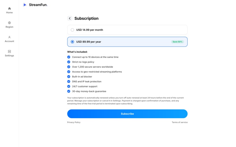 Streamfun VPN screenshot 3
