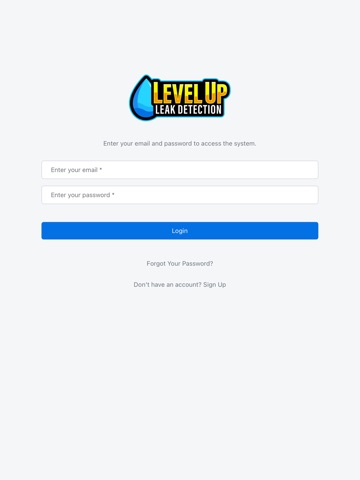 Level Up Leak Detection iPad screenshot