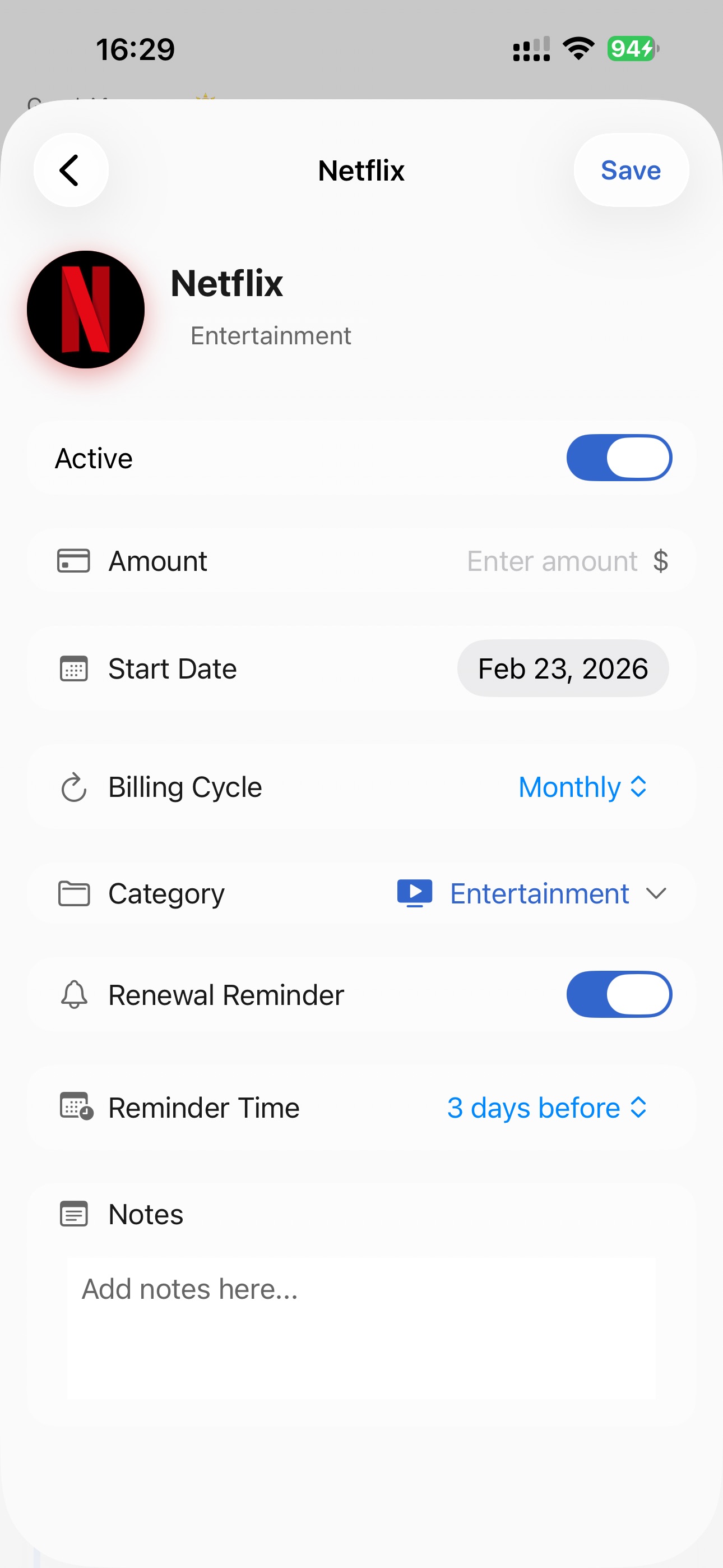 Subscription tracker: Subly screenshot 4