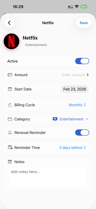 Subscription tracker: Subly Screenshot 4 of 5