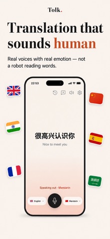 Tolk · Live Voice Translator iPhone screenshot