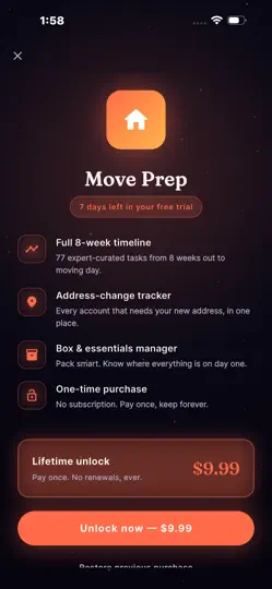 Скриншот Move Prep на iPhone 6