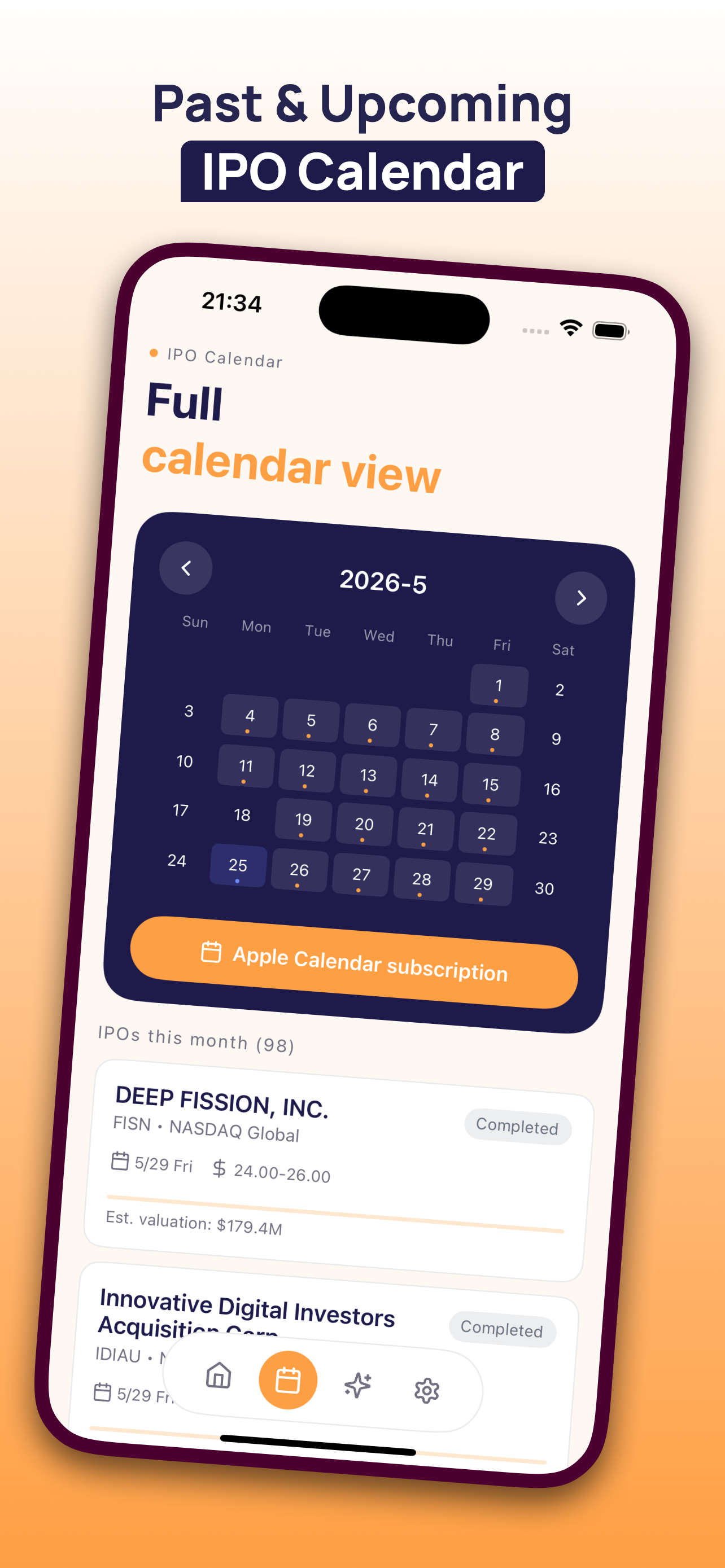 Wall Street Track IPO Calender screenshot 3