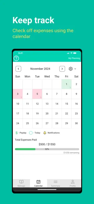 Monthly Bill Planner screenshot 2