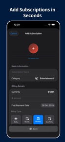 Subscription Manager: SubTrack screenshot