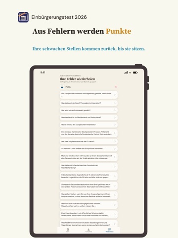 Einbürgerungstest RML iPad screenshot