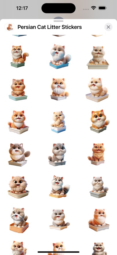 Persian Cat Litter Stickers