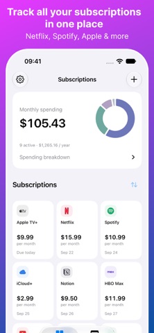 Subscription Tracker – Subs Screenshot 1 of 6