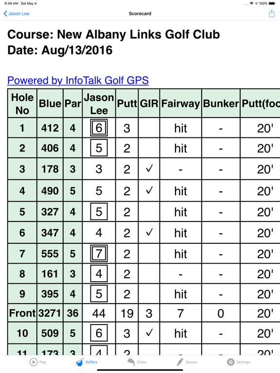 Golf GPS Range Finder: ForeFun iPad screenshot