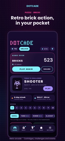 Dotcade: Retro Brick Games screenshot 1