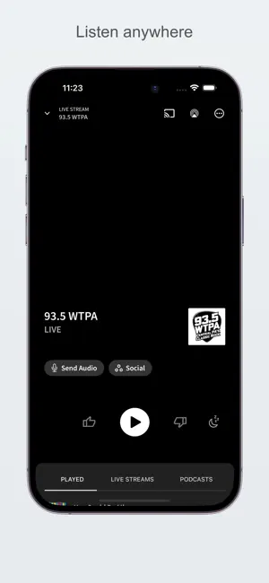 93.5 WTPA screenshot 2
