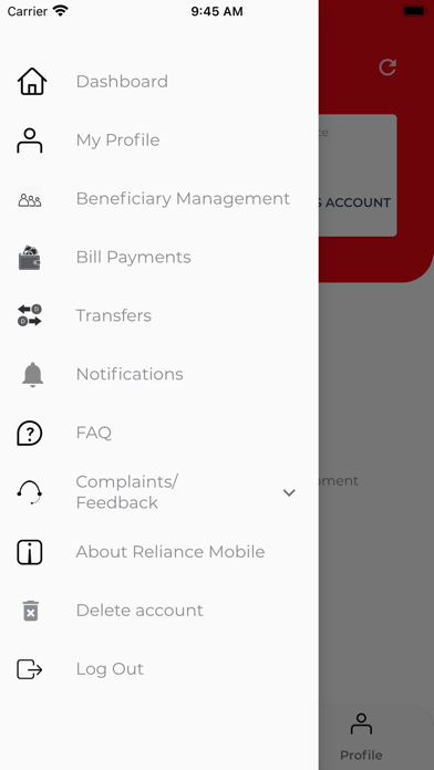 Reliance Financial Services Screenshot