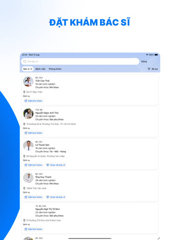 YouMed - Ứng dụng đặt khám iPad screenshot
