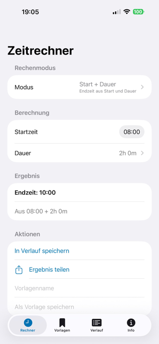 ZeitDiff Arbeitszeitrechner Screenshot 3 of 5