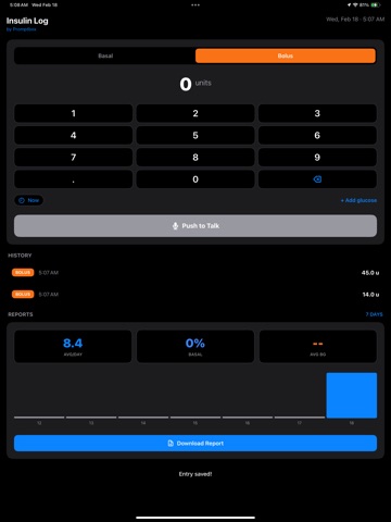 Insulin Log ipad screenshot 4