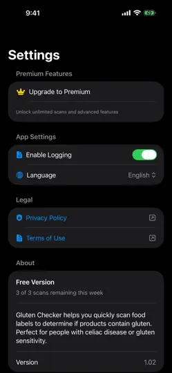 Gluten Checker iPhone Ekran Görüntüsü 4