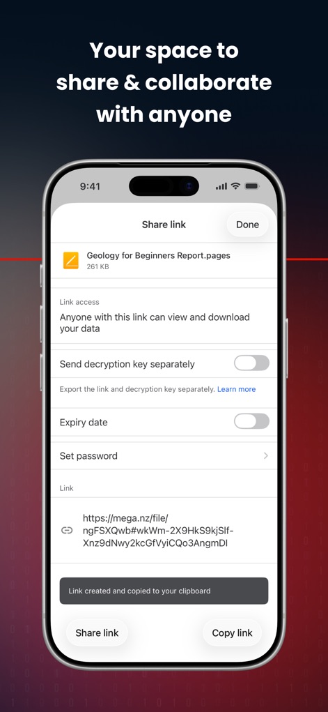MEGA - Advanced Sharing Options