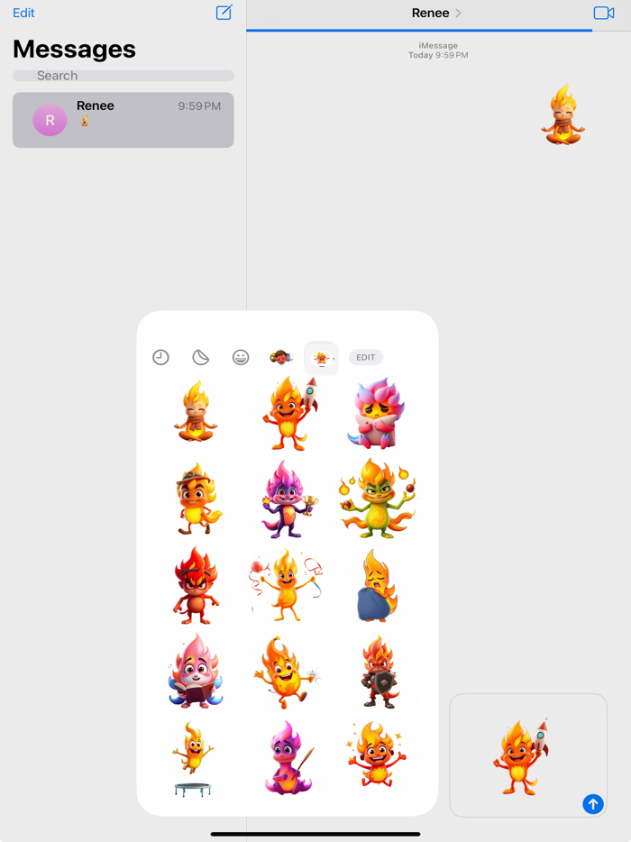 Flickering Flame Stickers