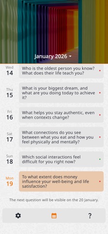 One Question per Day iPhone screenshot