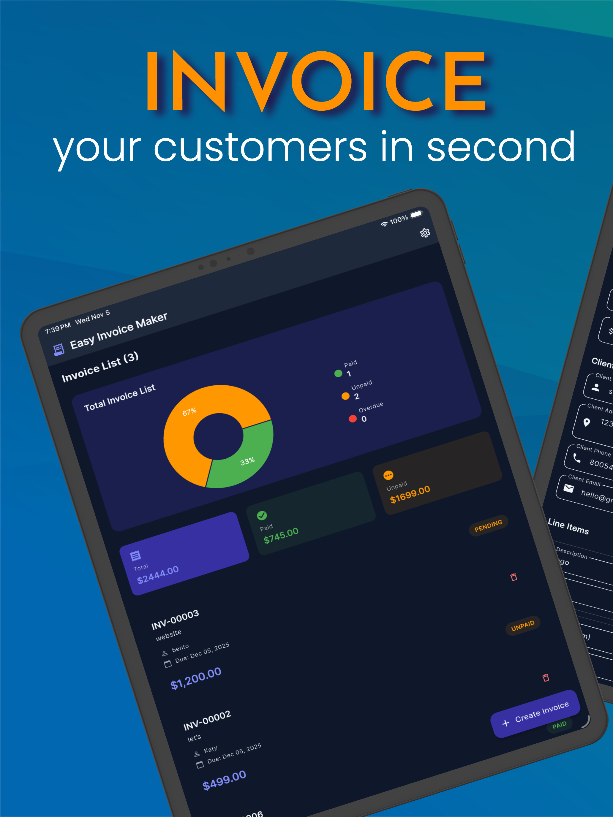 Easy invoice quick bills