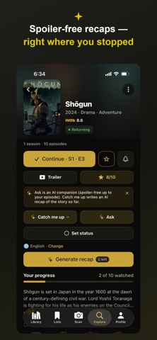 CatchUp: TV  & Anime Tracker iPhone screenshot
