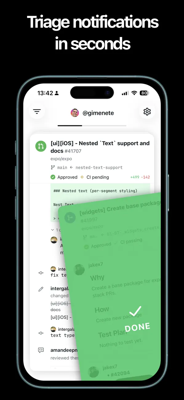 #1. gitswipe (iOS) Av: Alberto Gimeno