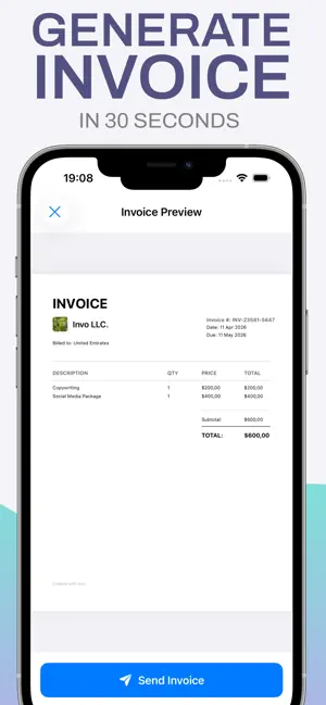 Contractor Invoice Maker: Invo screenshot 1