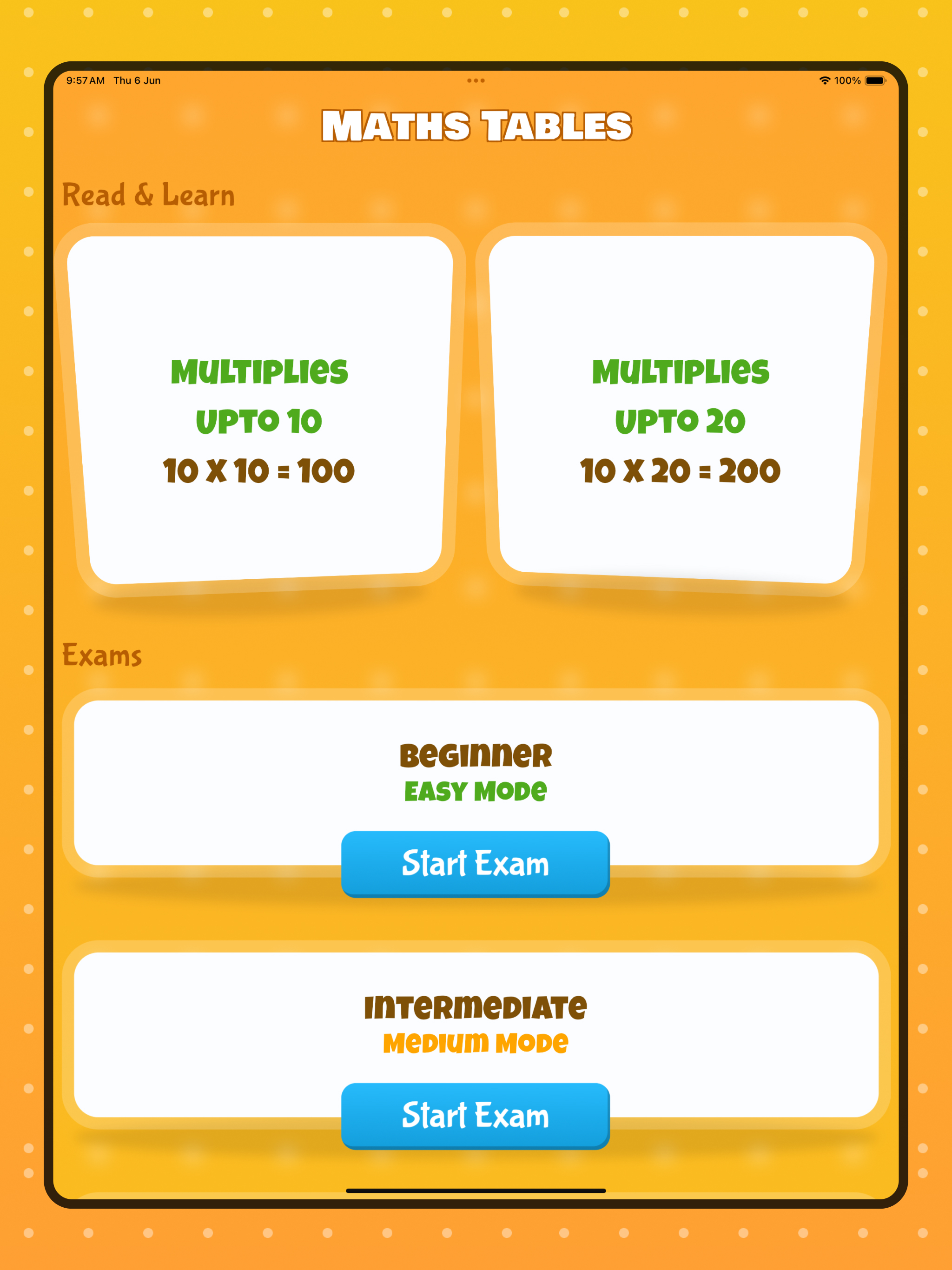 Maths Multiplication Table