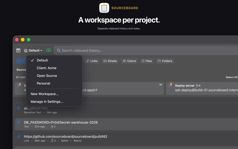 SourceBoard Clipboard Manager screenshot