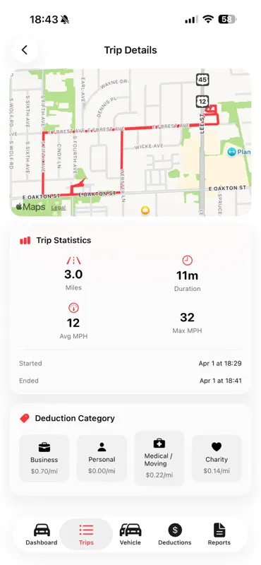 iMiles: Auto Mileage & Tax screenshot 5 of 8