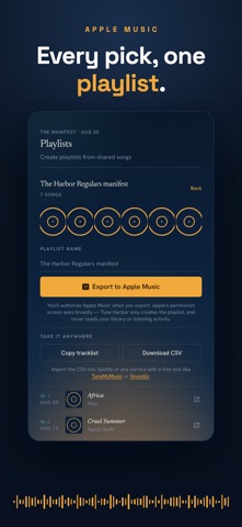 Tune Harbor: One Song a Day iPhone screenshot