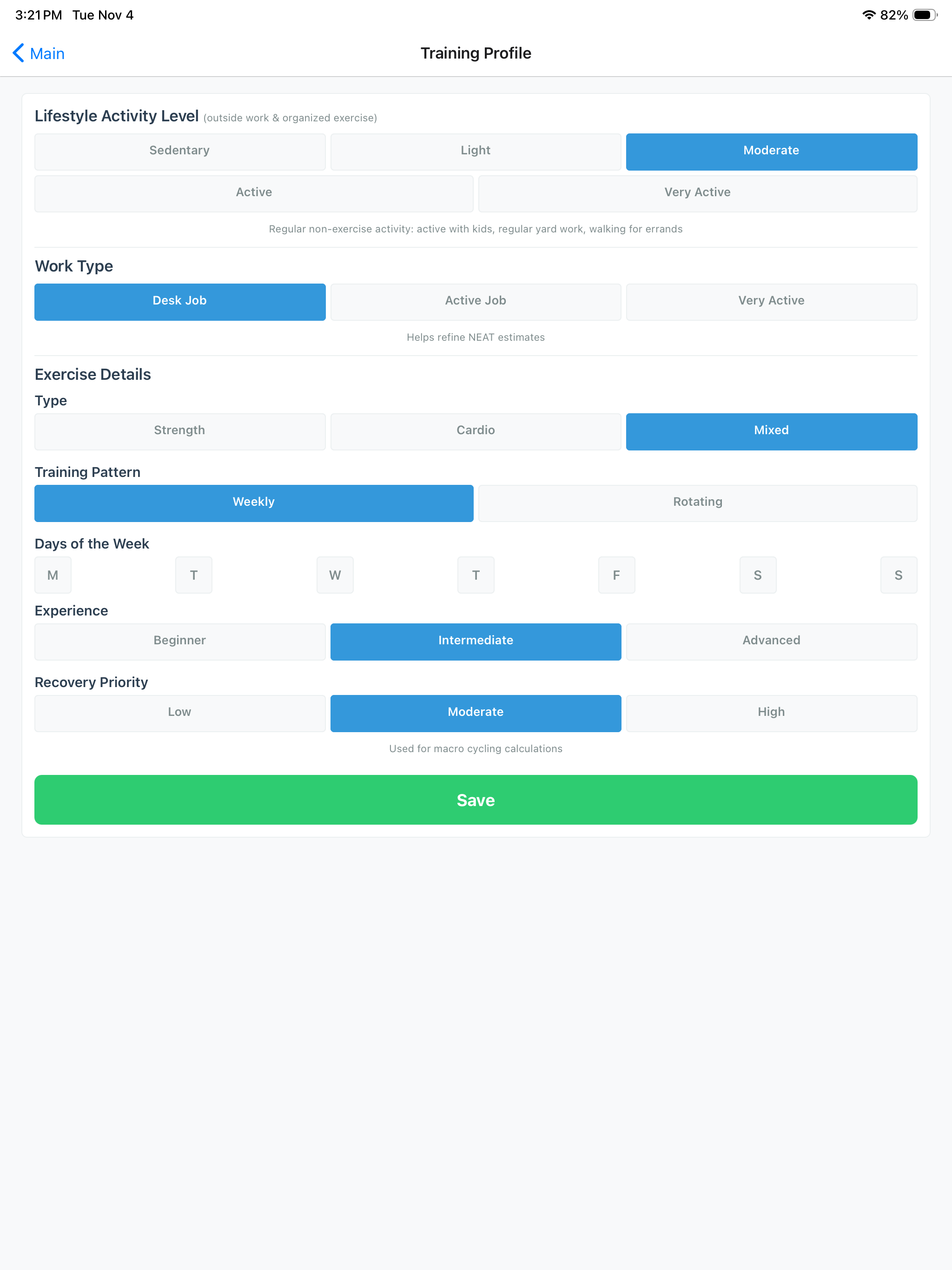 Macro Tracker - VitalOS