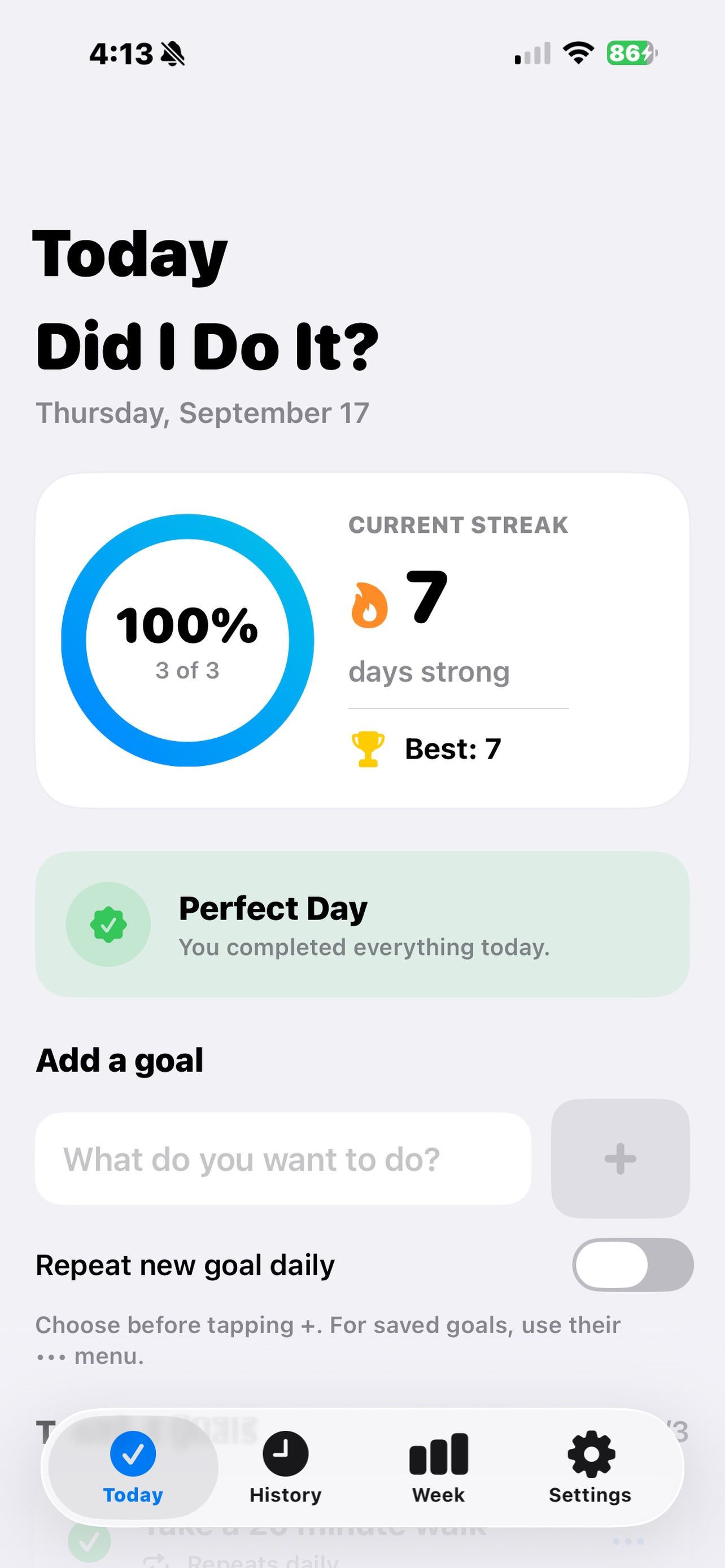 Screenshot 1 of Did I Do It? Habit Tracker