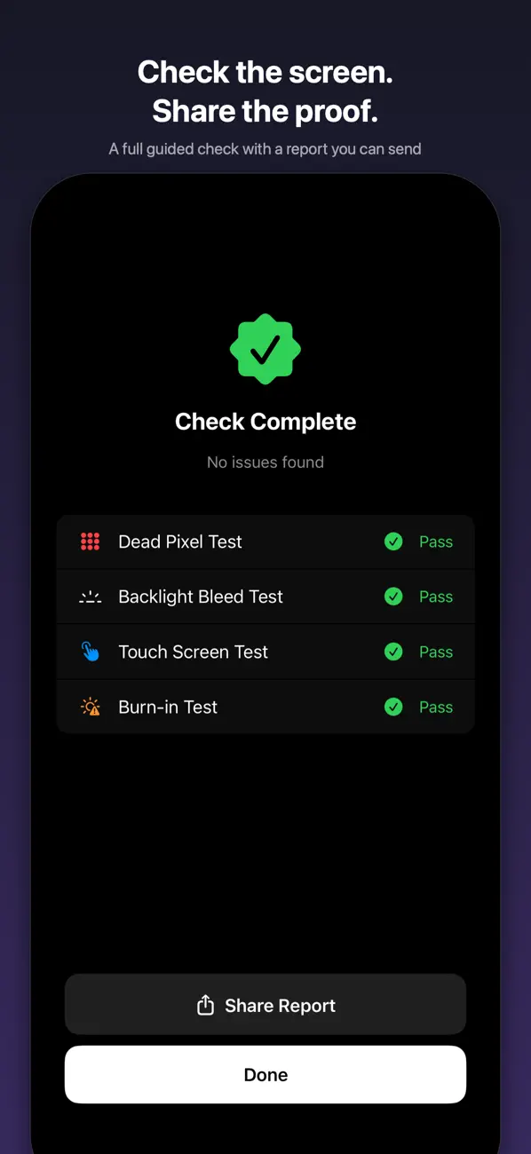 Screenshot #1 pour PixelCheck : Pixels morts