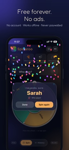 Spinaroo: Spin Wheel of Names iPhone screenshot