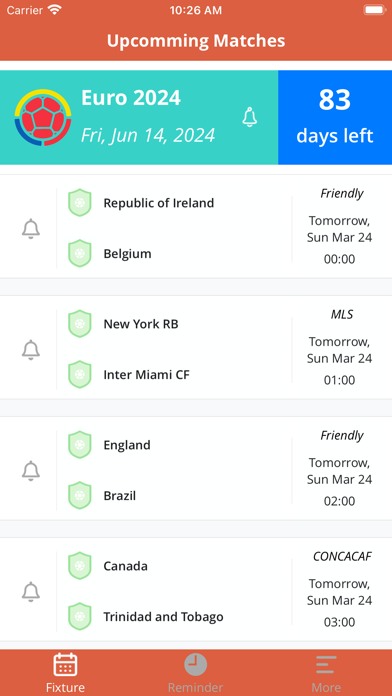 Soccer Reminder & Countdown Screenshot