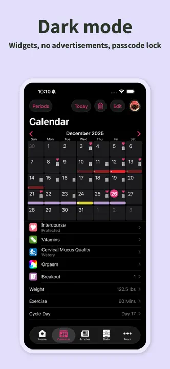 Period Tracking Calendar : capture d’écran 6 sur 8
