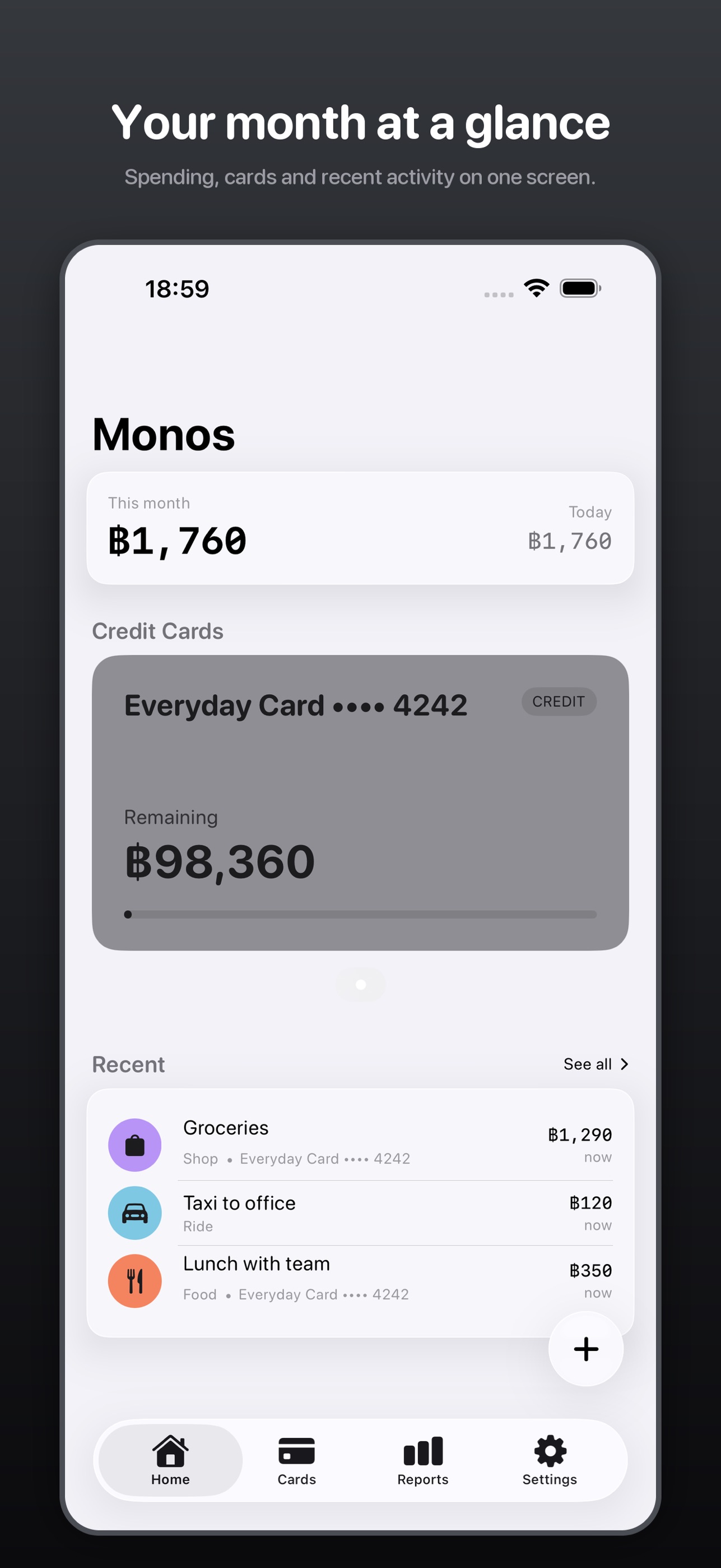 Screenshot 1 of Monos: Expense Tracker