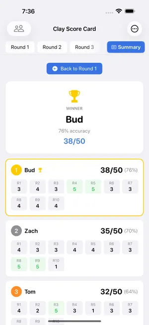 Clay Score Card screenshot 1