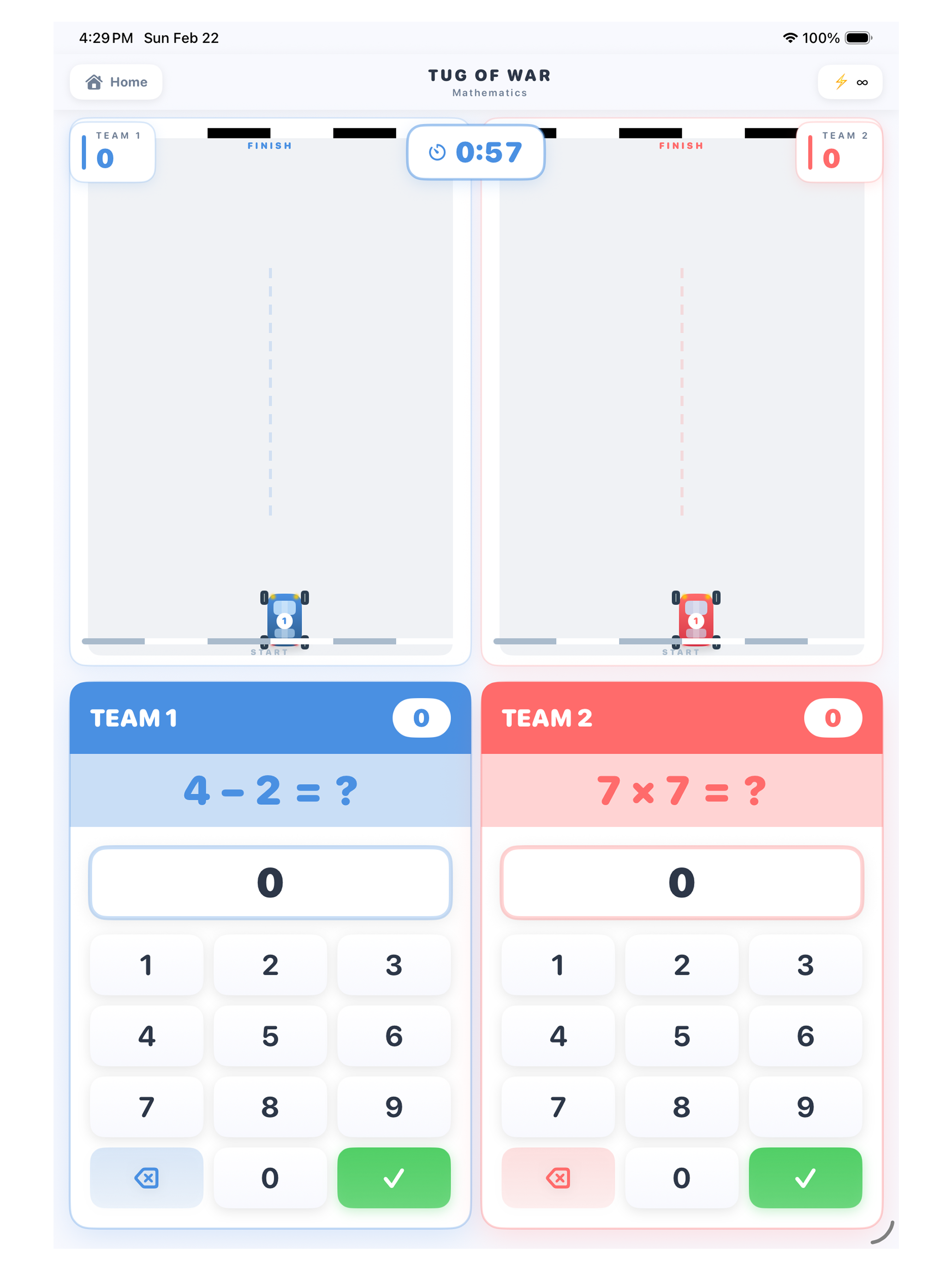 Tug of War Math - Race Edition