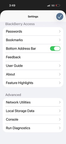 BlackBerry Access iPhone screenshot