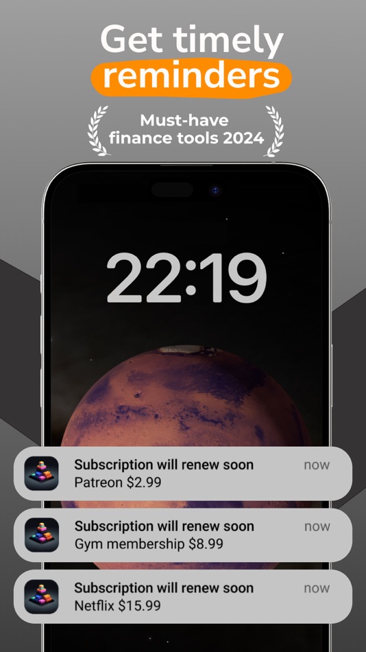 #2. Subscription tracker & manager (iOS) 由: MONIKA MONKUTE
