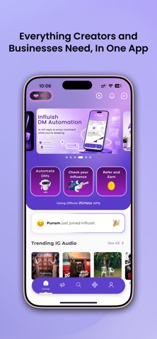 Influish: Home of Creators iPhone screenshot 1