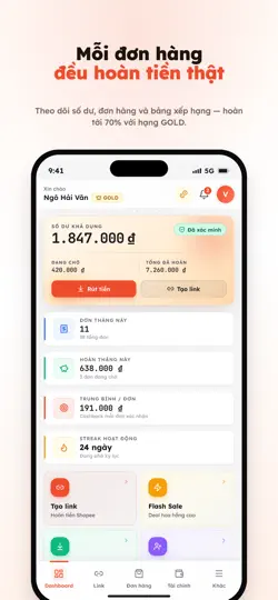 Скриншот Hoantien - Mua Sắm Hoàn Tiền на iPhone 1