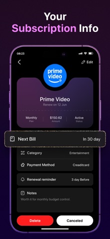 Subscription Manager: SubFix screenshot